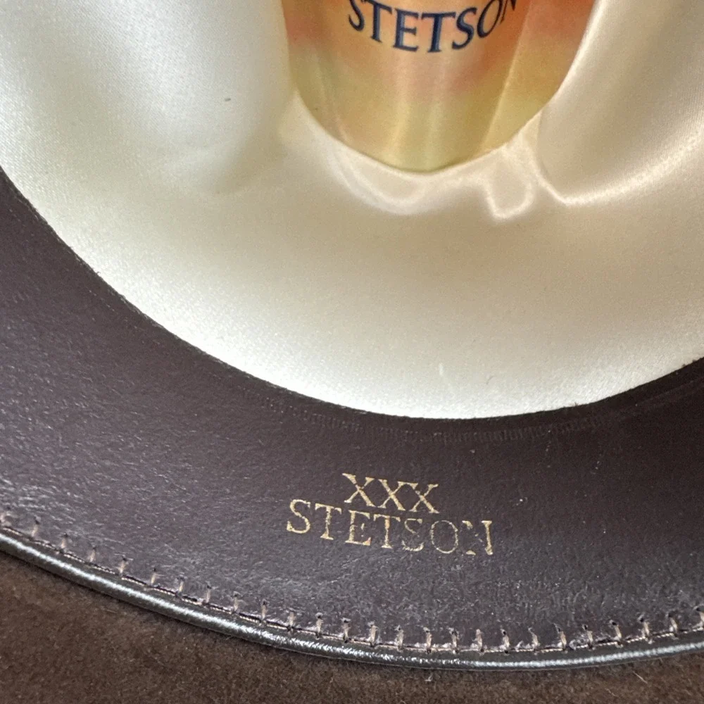 John B Stetson 3X Beaver Cowboy Hat Size 7 1/2  Brown XXX Stetson